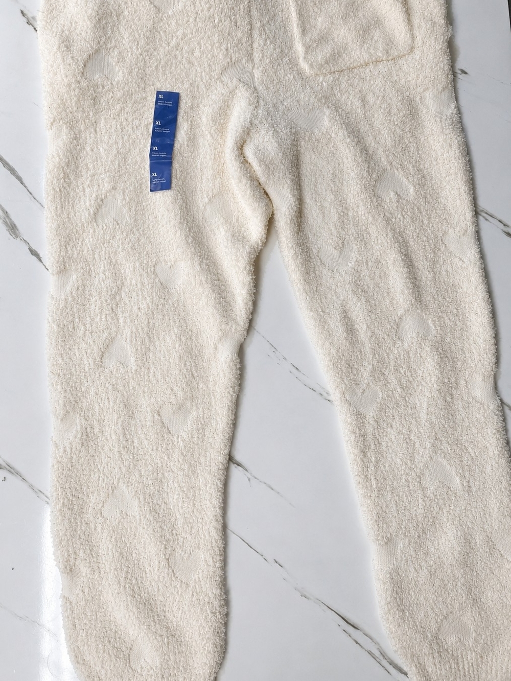 JoyLab Plush Heart Cozy Jogger Pants Cream Ivory XL NWT - Picture 2 of 10